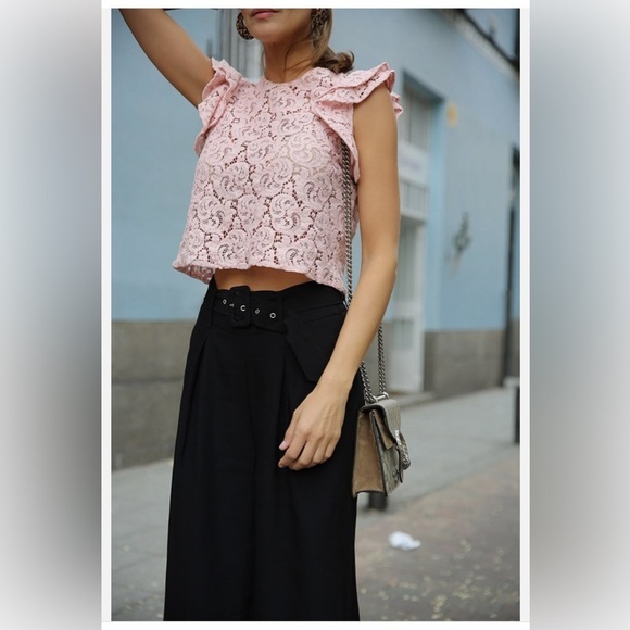 Zara Woman’s Pink Lace Top Small - Picture 6 of 13